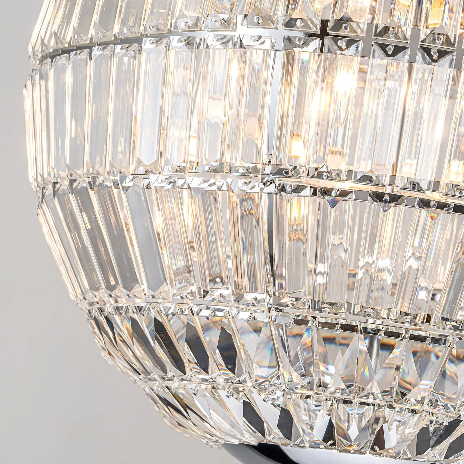 Glowlings 6-Light Glam Modern Chrome Sphere Small Crystal Chandelier