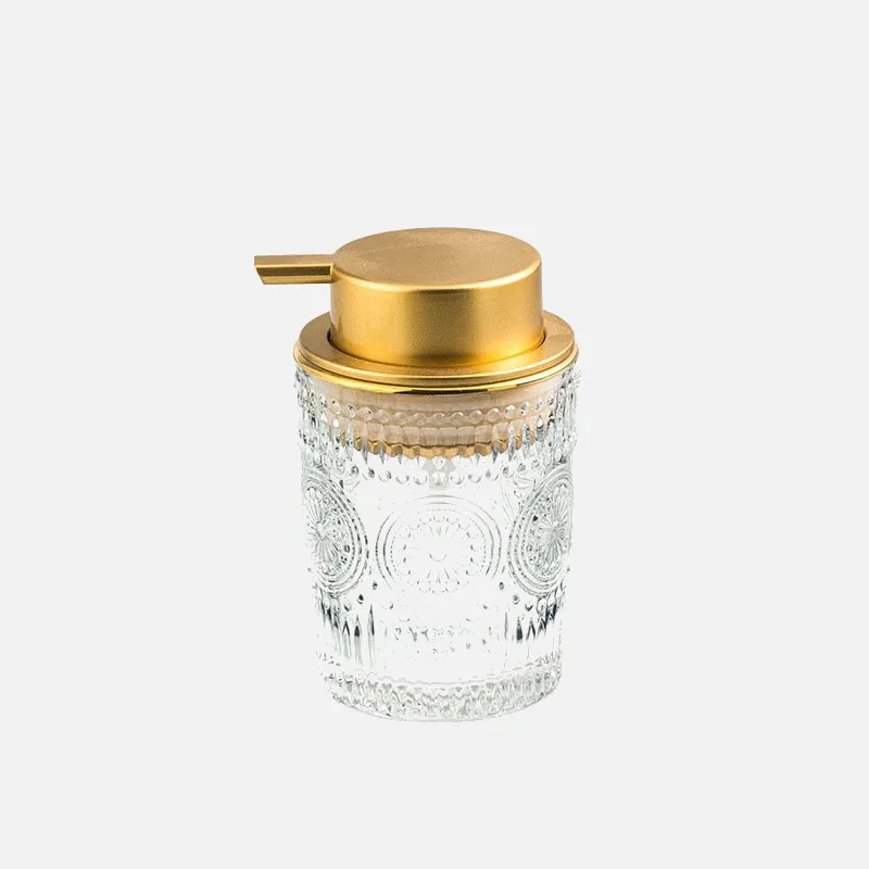 Gold Glass Soap Bottle