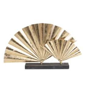 Gold Metal Fan Table Decor - 45cm x 9cm x 25cm