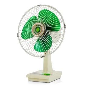 Green & White Vintage Table Top Fan