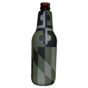 Green Camo Maryland Flag / Bottle Cooler