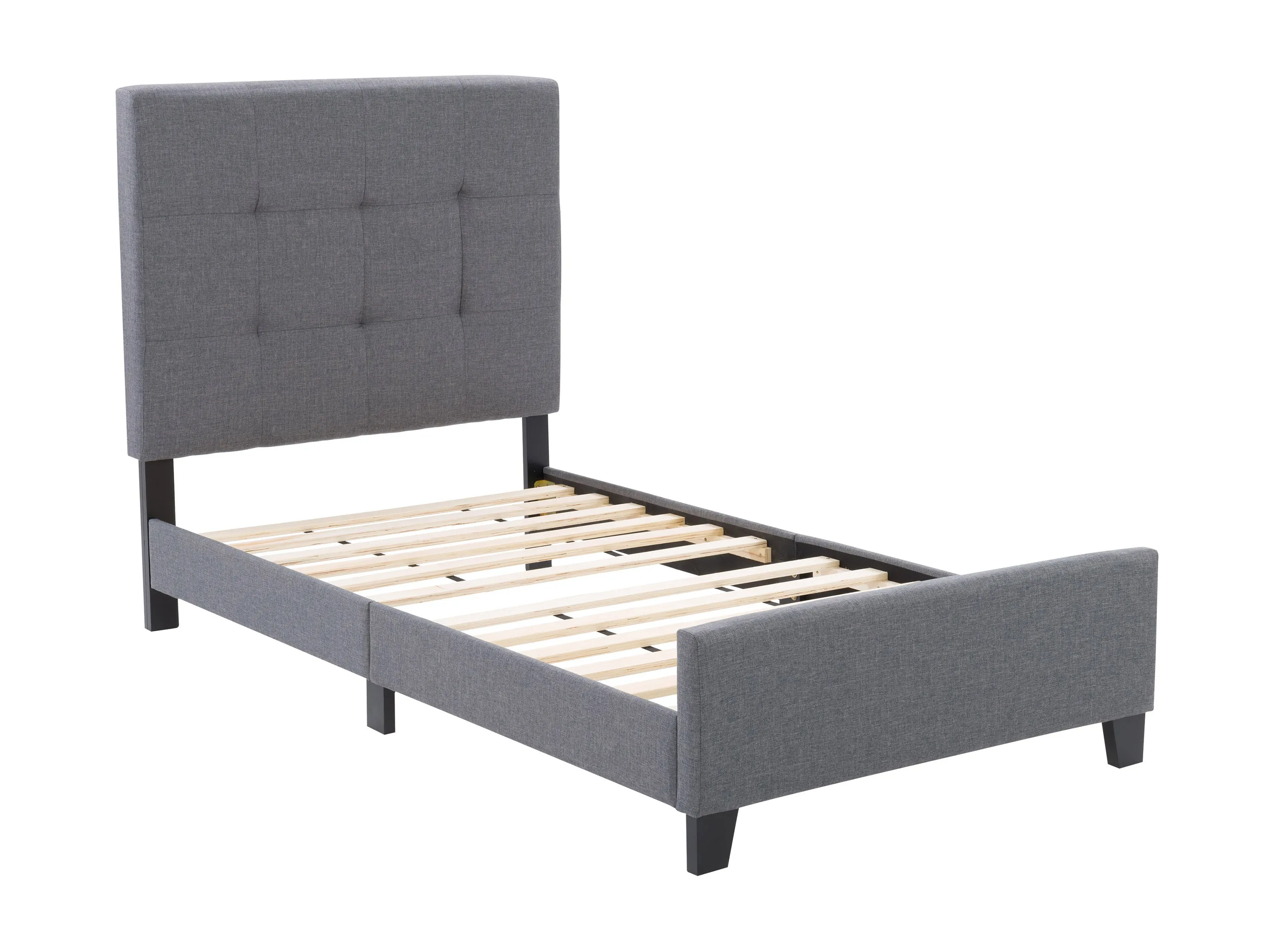 Grey Twin/Single Panel Bed