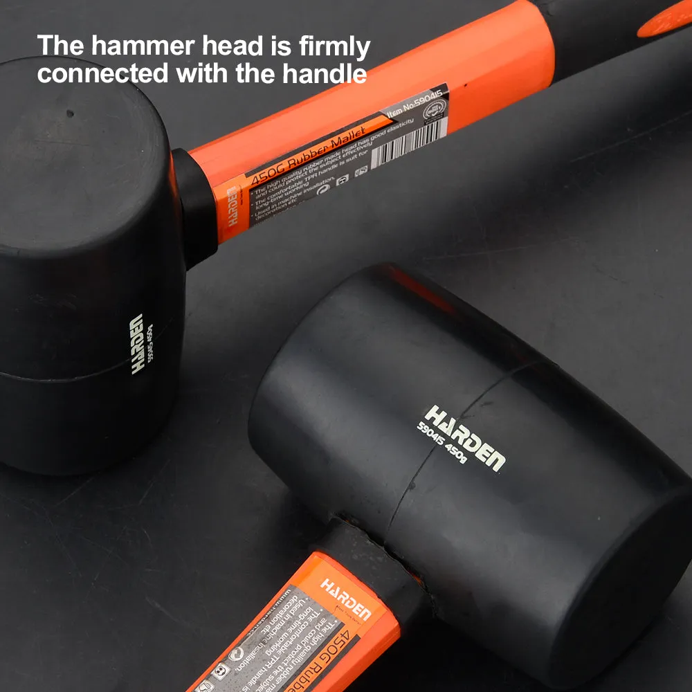 Harden Rubber Mallet with  Firbregalss Handle 225g