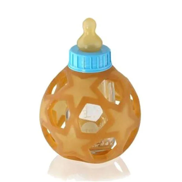 Hevea 2in1 Baby Glass Bottle with Star Ball - Blue