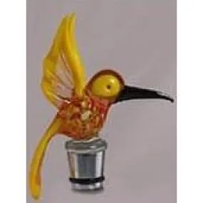 Hummingbird Wine Bottle Stopper - Handblown Glass