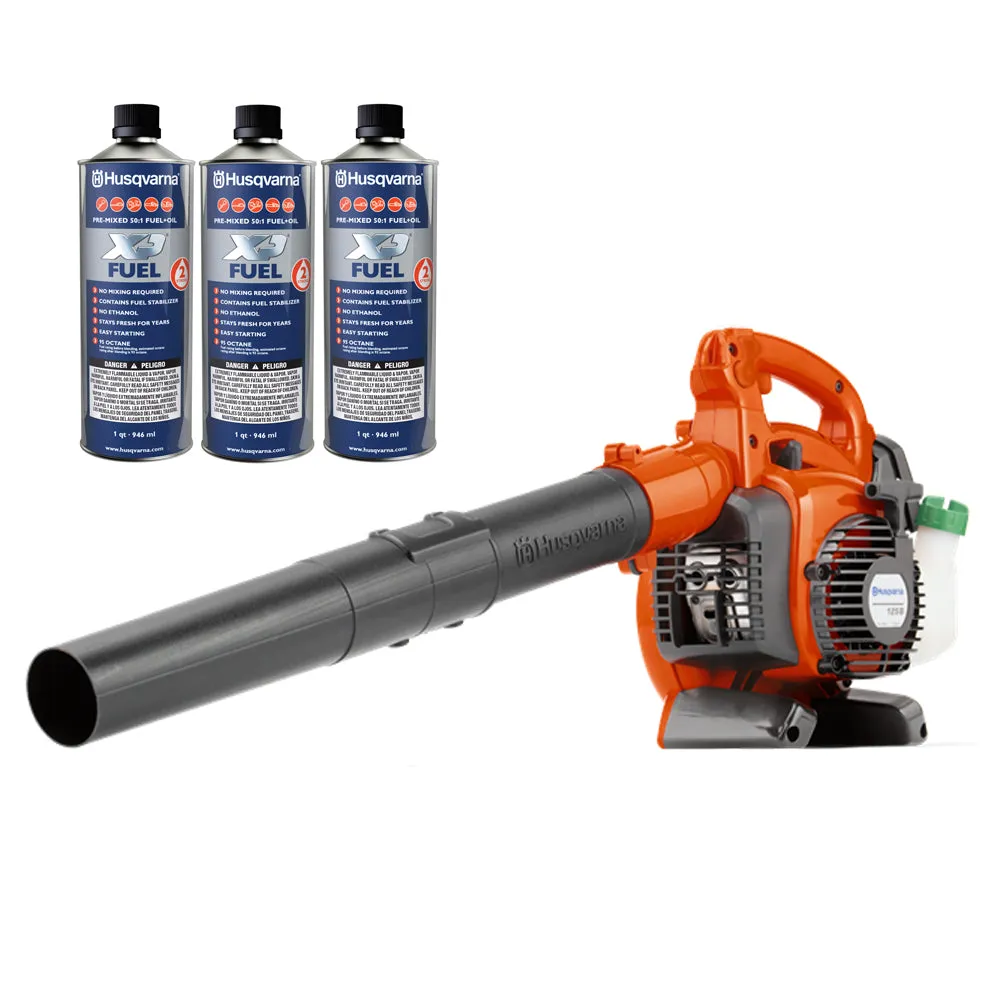 Husqvarna FK1003169 125B Handheld Leaf Blower 28cc 2 Stroke Variable Speed w Pre-Mix Fuel