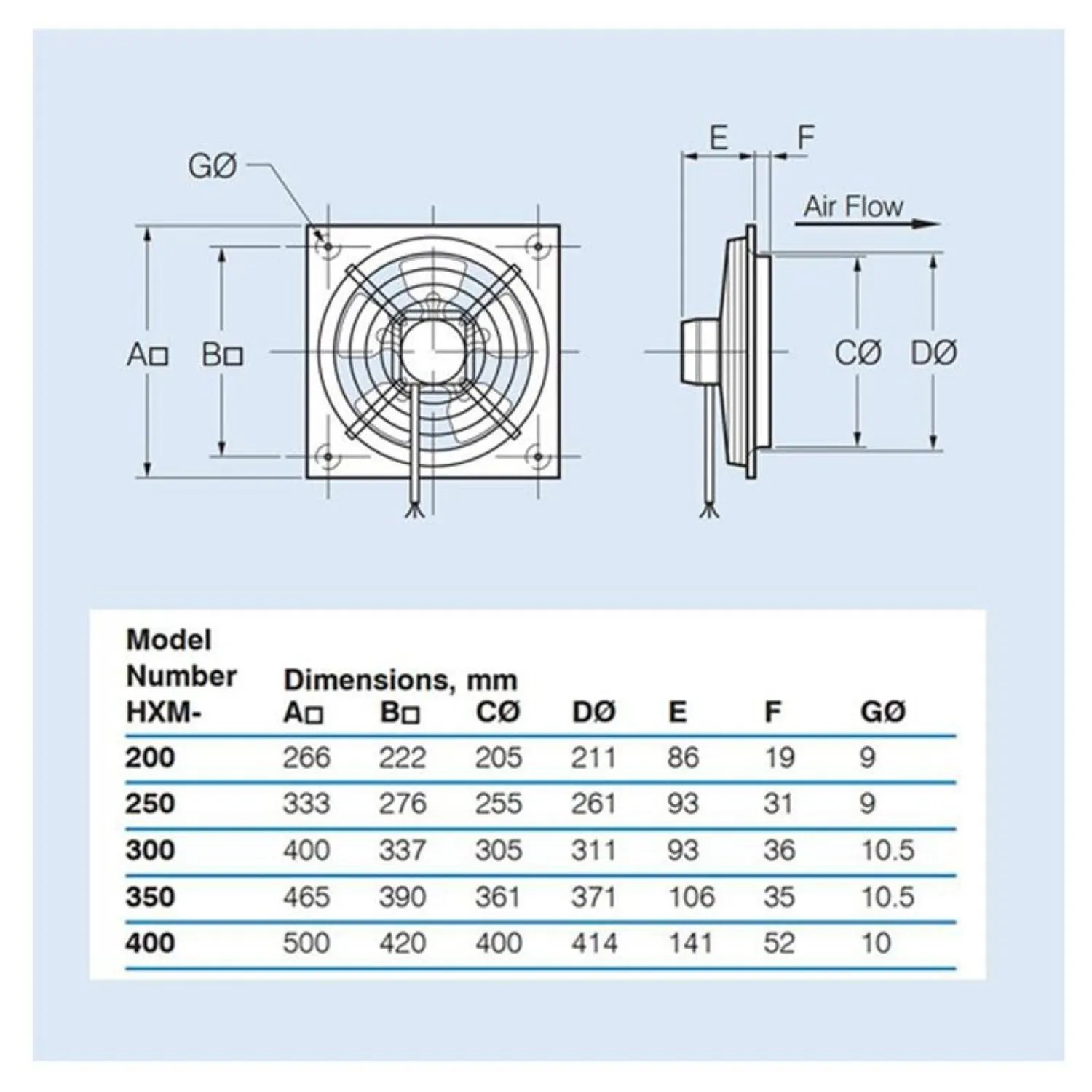 HXM Series Wall Mounted Square Plate