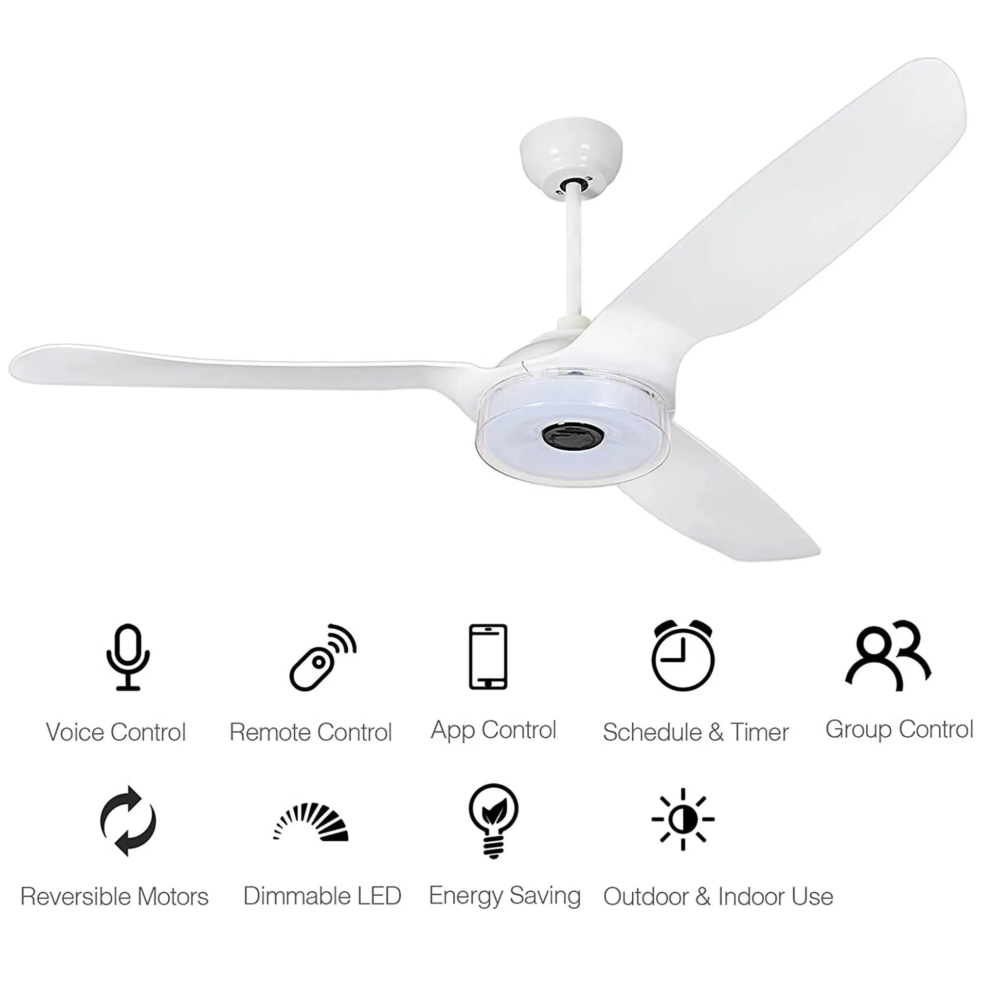 Icebreaker 52 inch Smart Ceiling Fan with LED Light and Remote