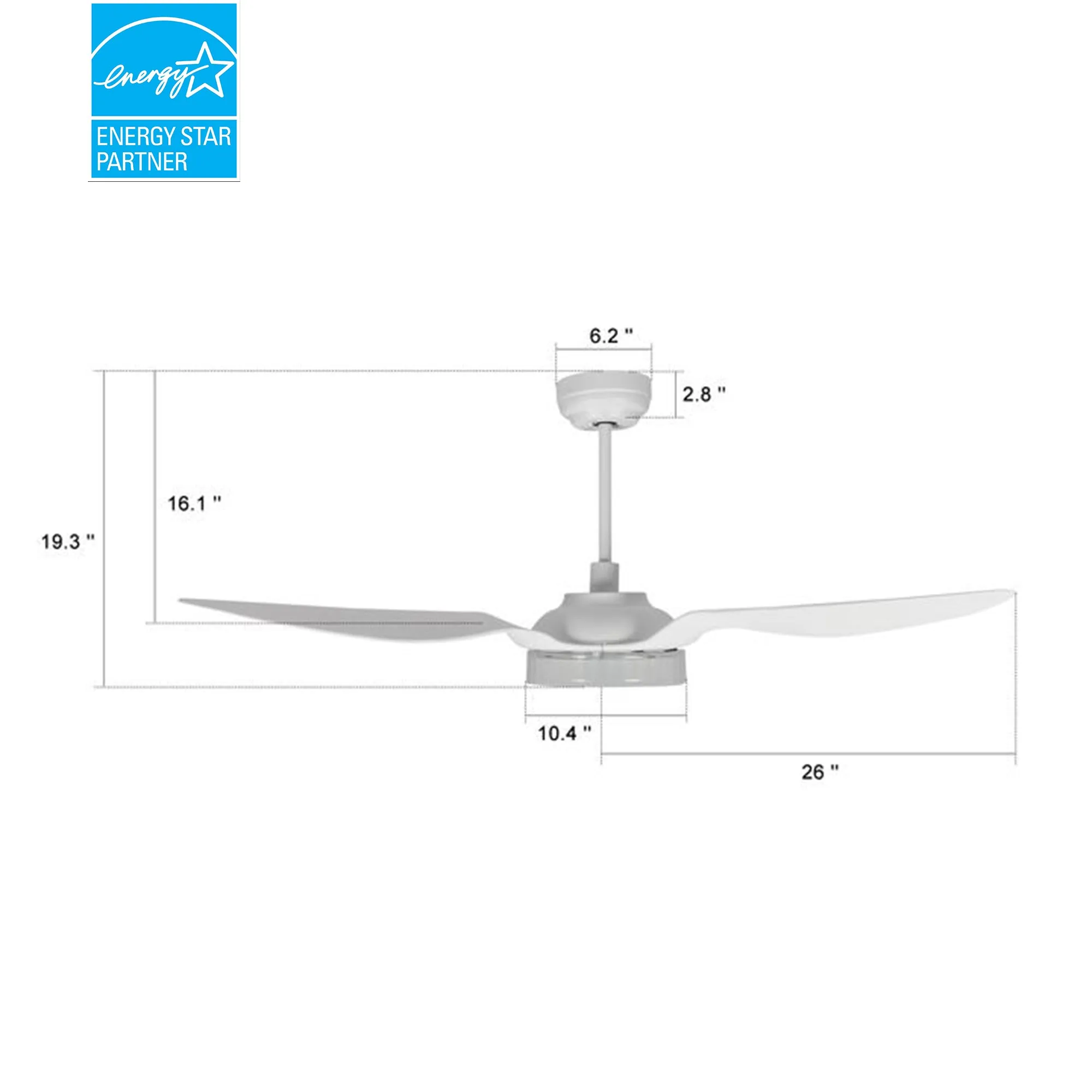 Icebreaker 52 inch Smart Ceiling Fan with LED Light and Remote