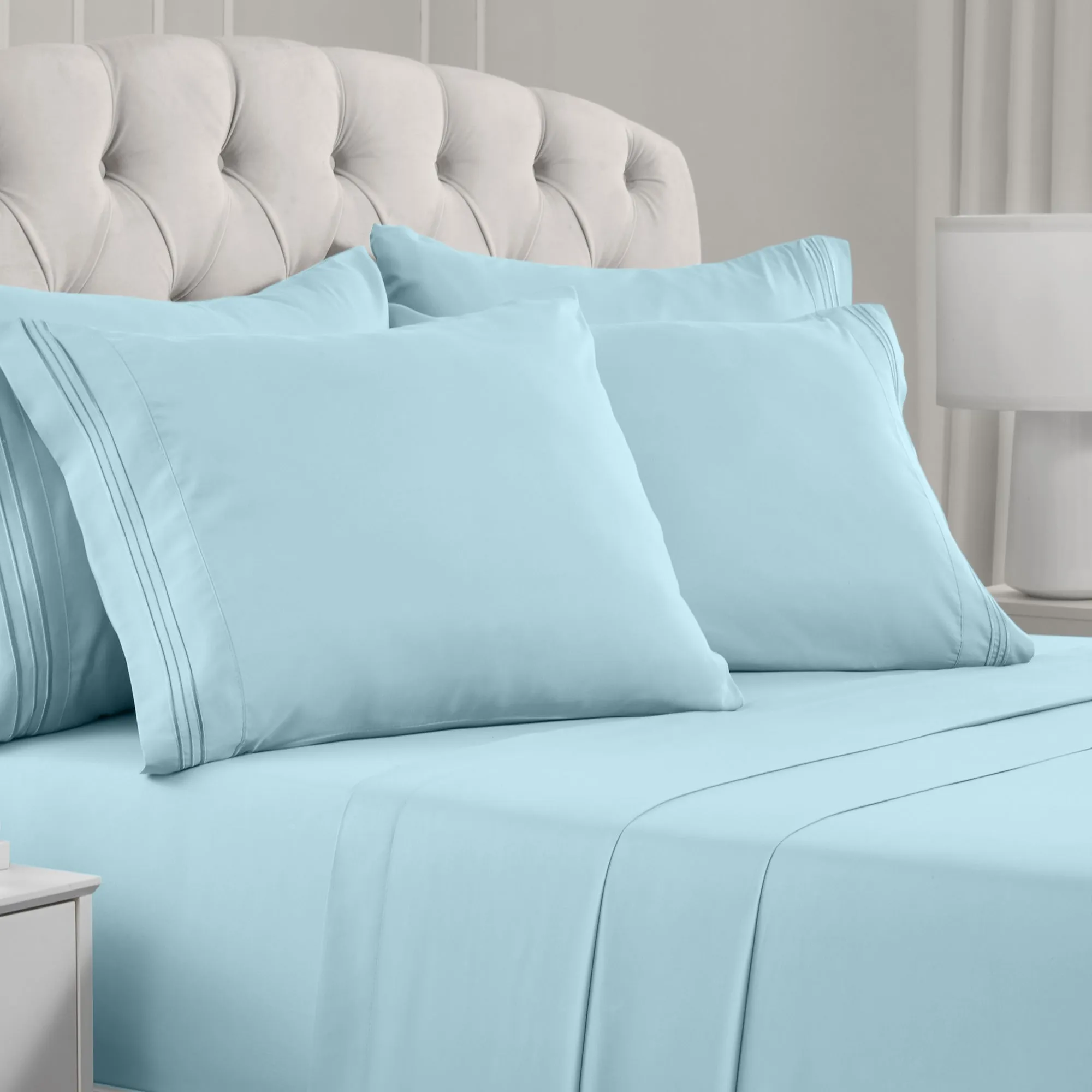 Iconic 6-Piece Microfiber Sheet Set (Light Colors)