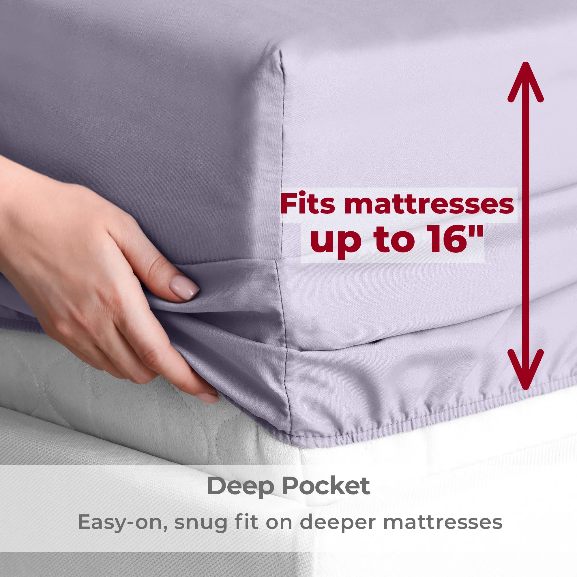 Iconic 6-Piece Microfiber Sheet Set (Light Colors)