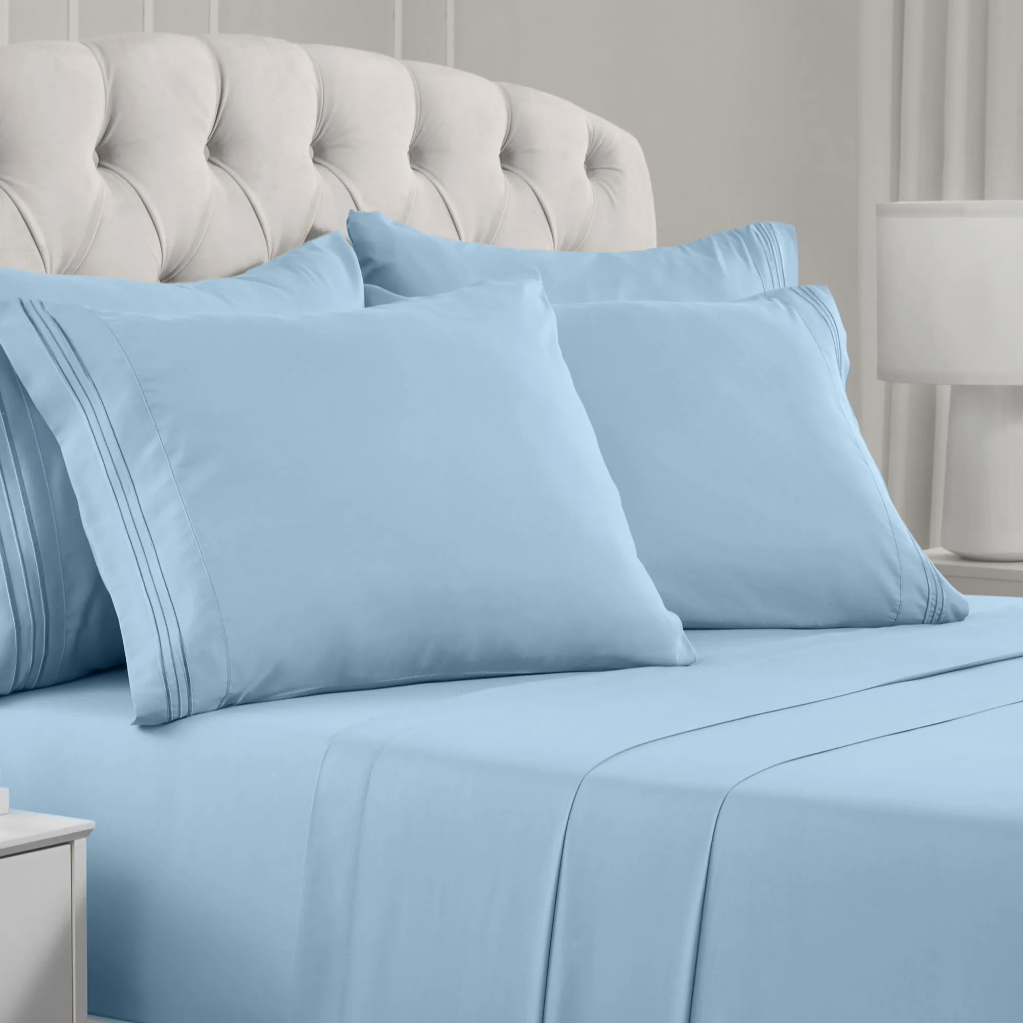 Iconic 6-Piece Microfiber Sheet Set (Light Colors)