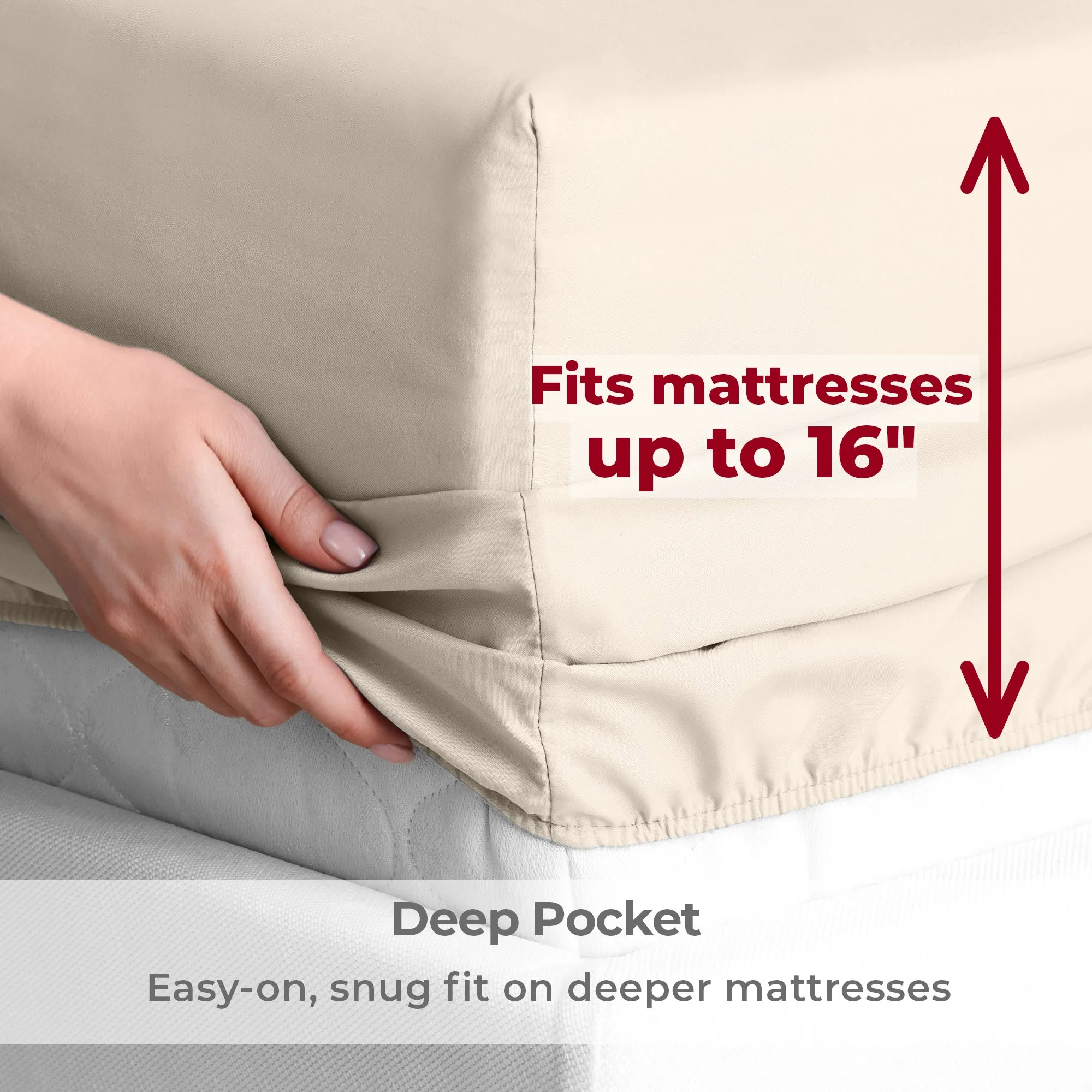 Iconic 6-Piece Microfiber Sheet Set (Light Colors)