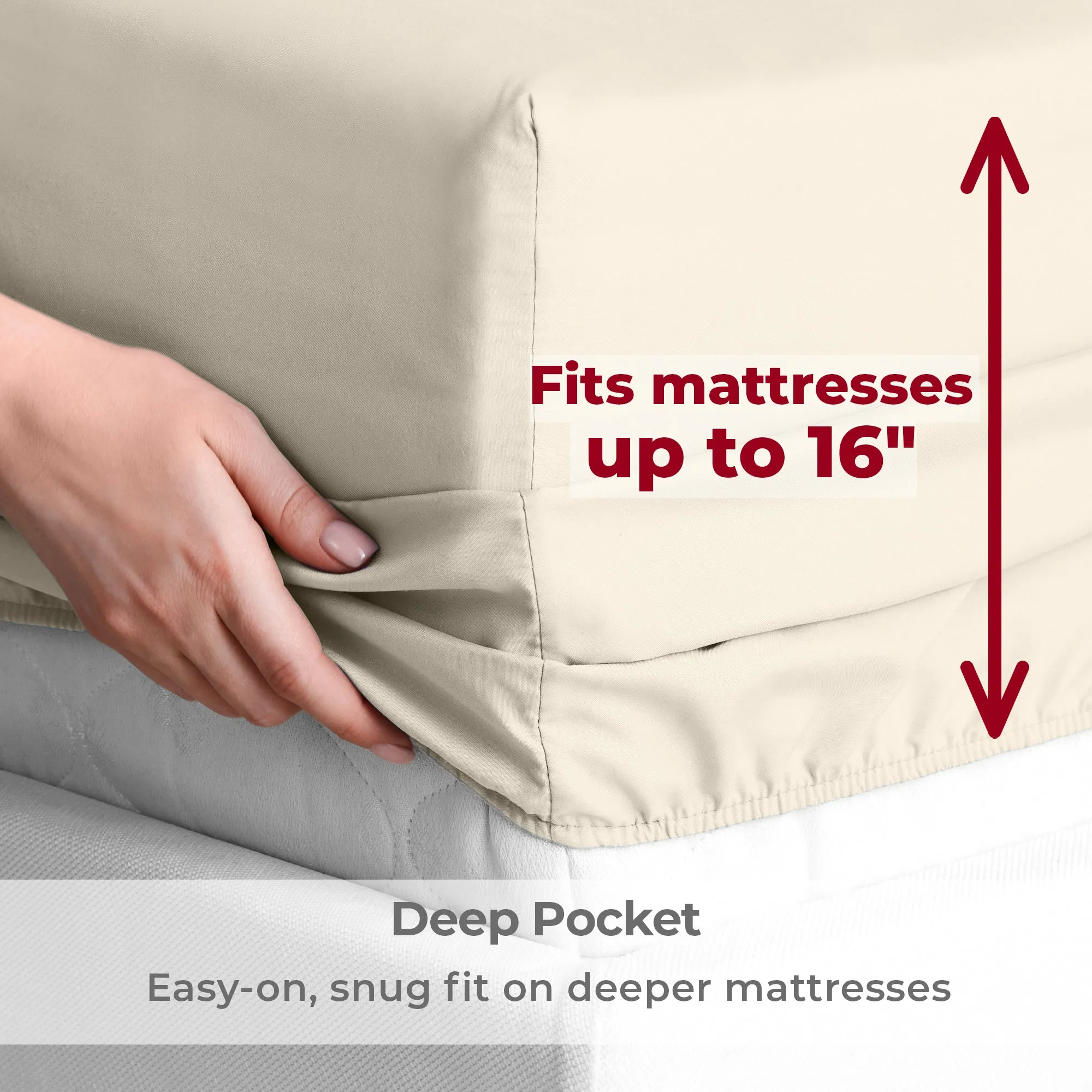 Iconic 6-Piece Microfiber Sheet Set (Light Colors)