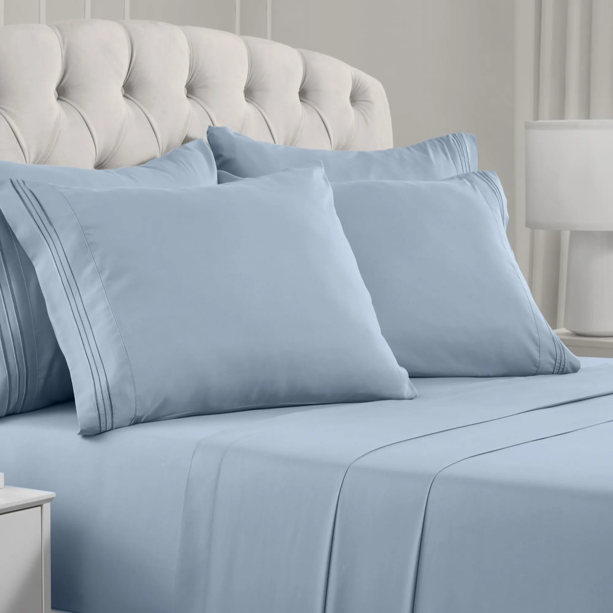 Iconic 6-Piece Microfiber Sheet Set (Light Colors)