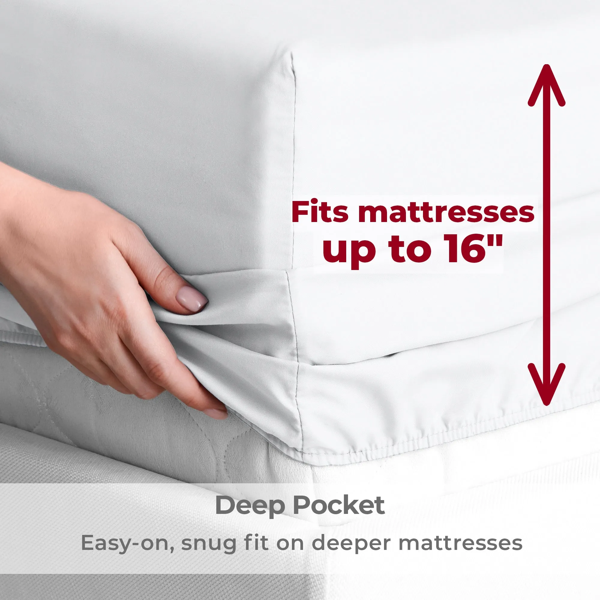 Iconic 6-Piece Microfiber Sheet Set (Light Colors)