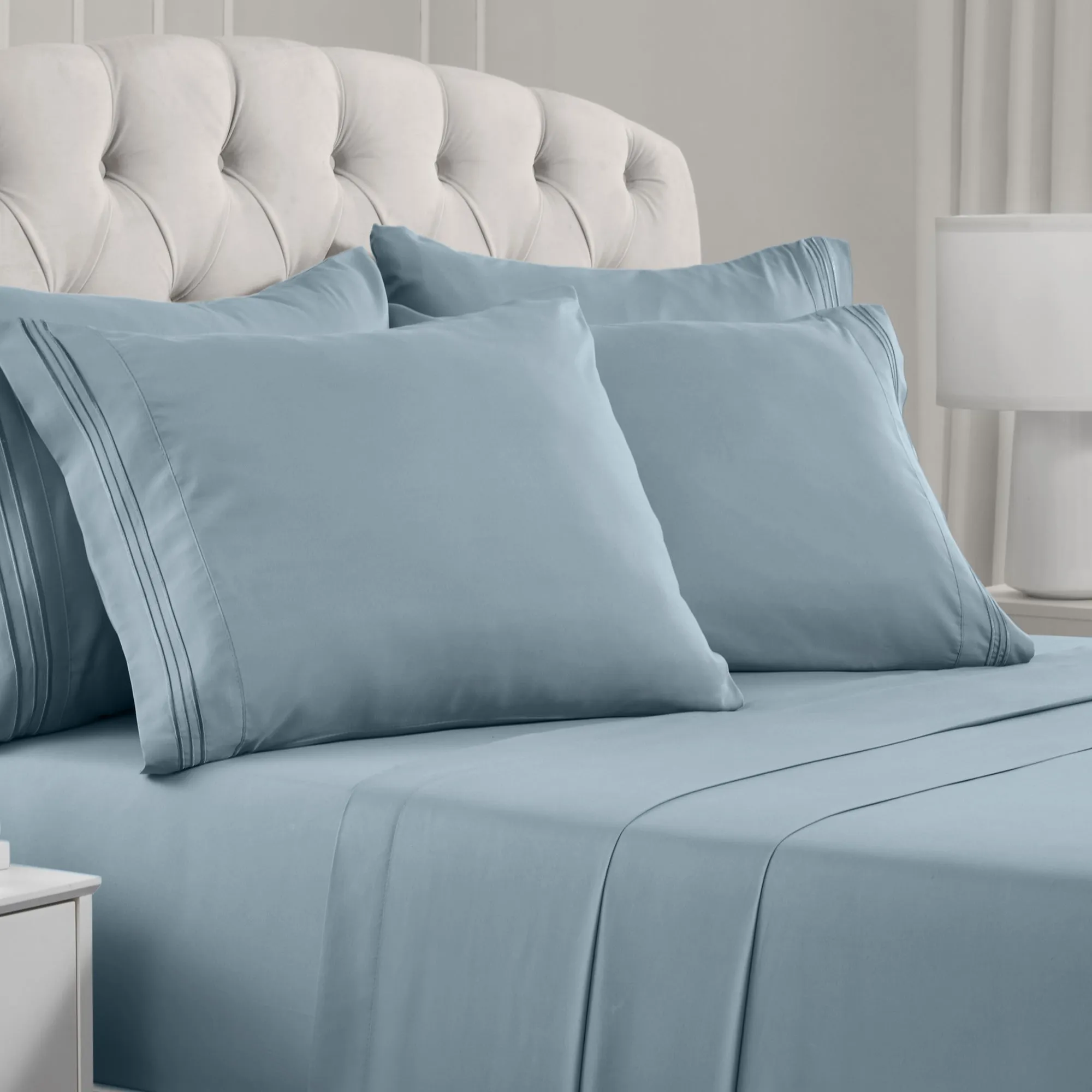 Iconic 6-Piece Microfiber Sheet Set (Light Colors)