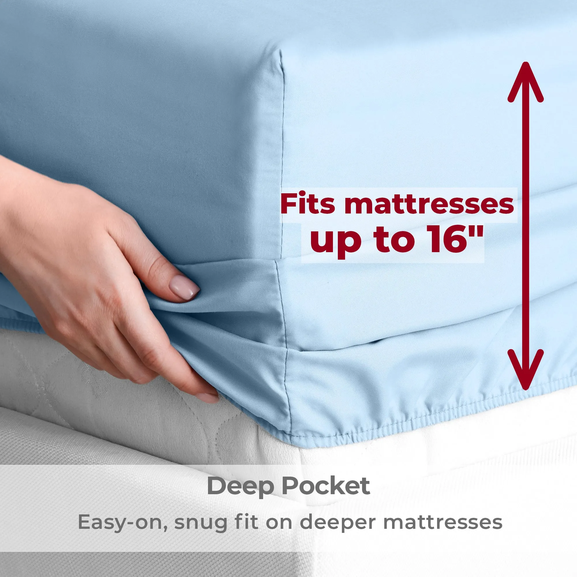 Iconic 6-Piece Microfiber Sheet Set (Light Colors)