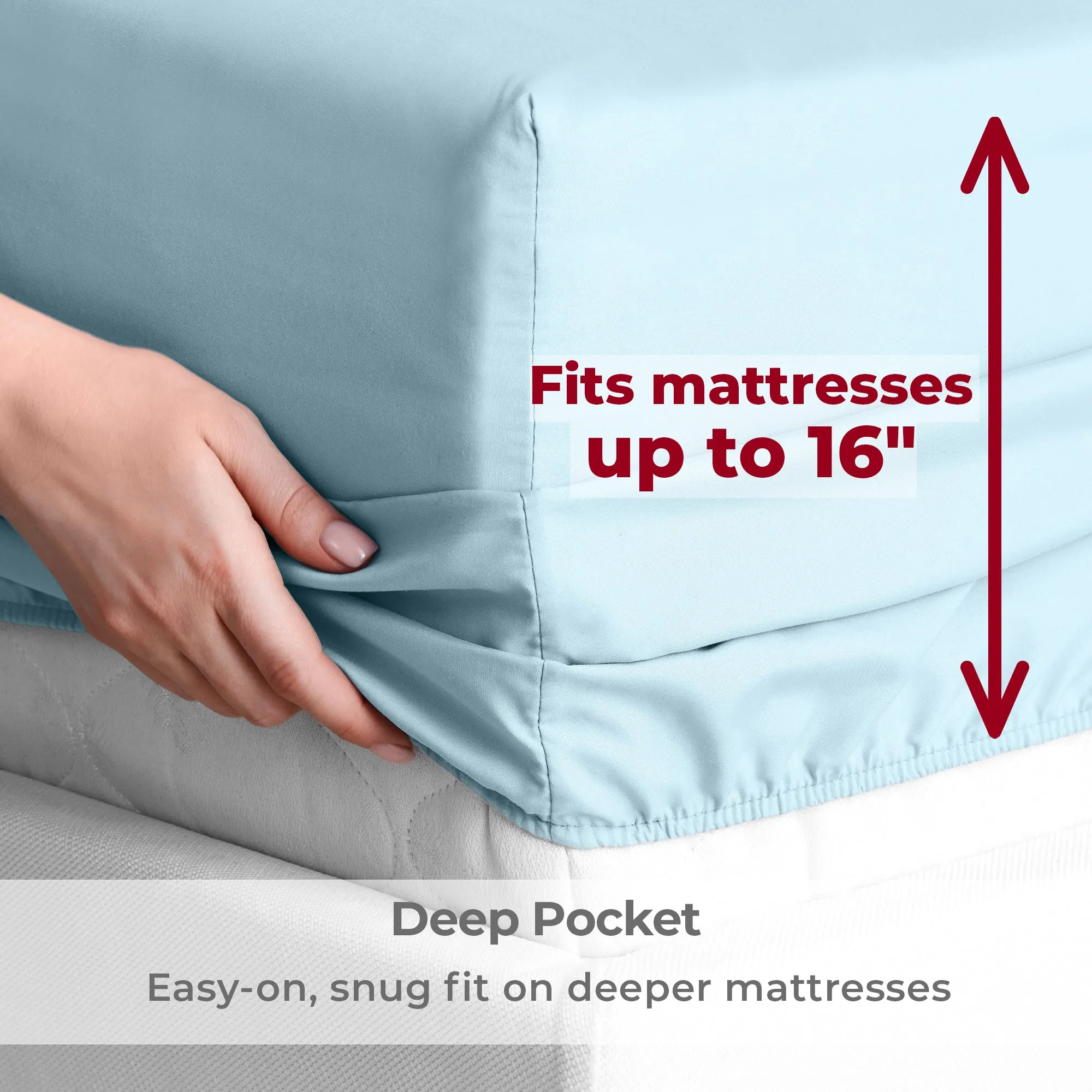 Iconic 6-Piece Microfiber Sheet Set (Light Colors)