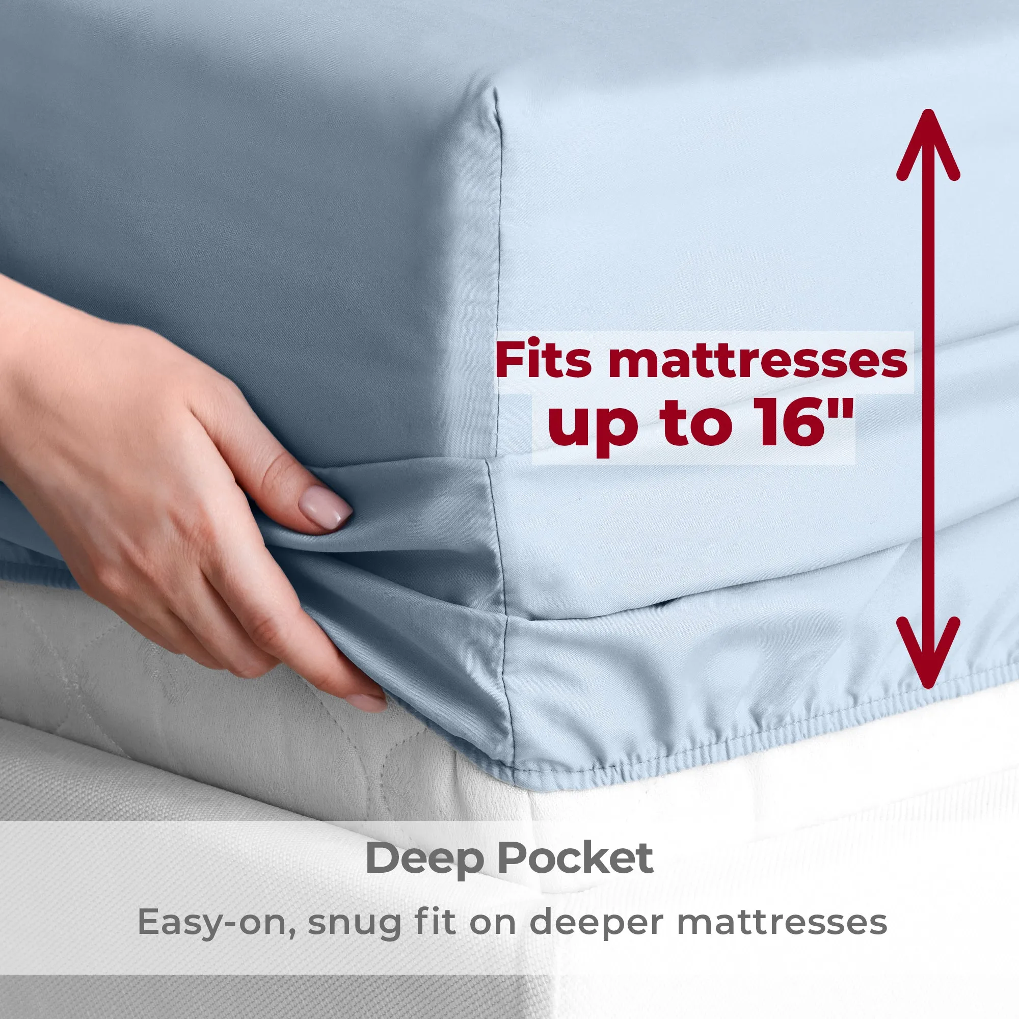 Iconic 6-Piece Microfiber Sheet Set (Light Colors)