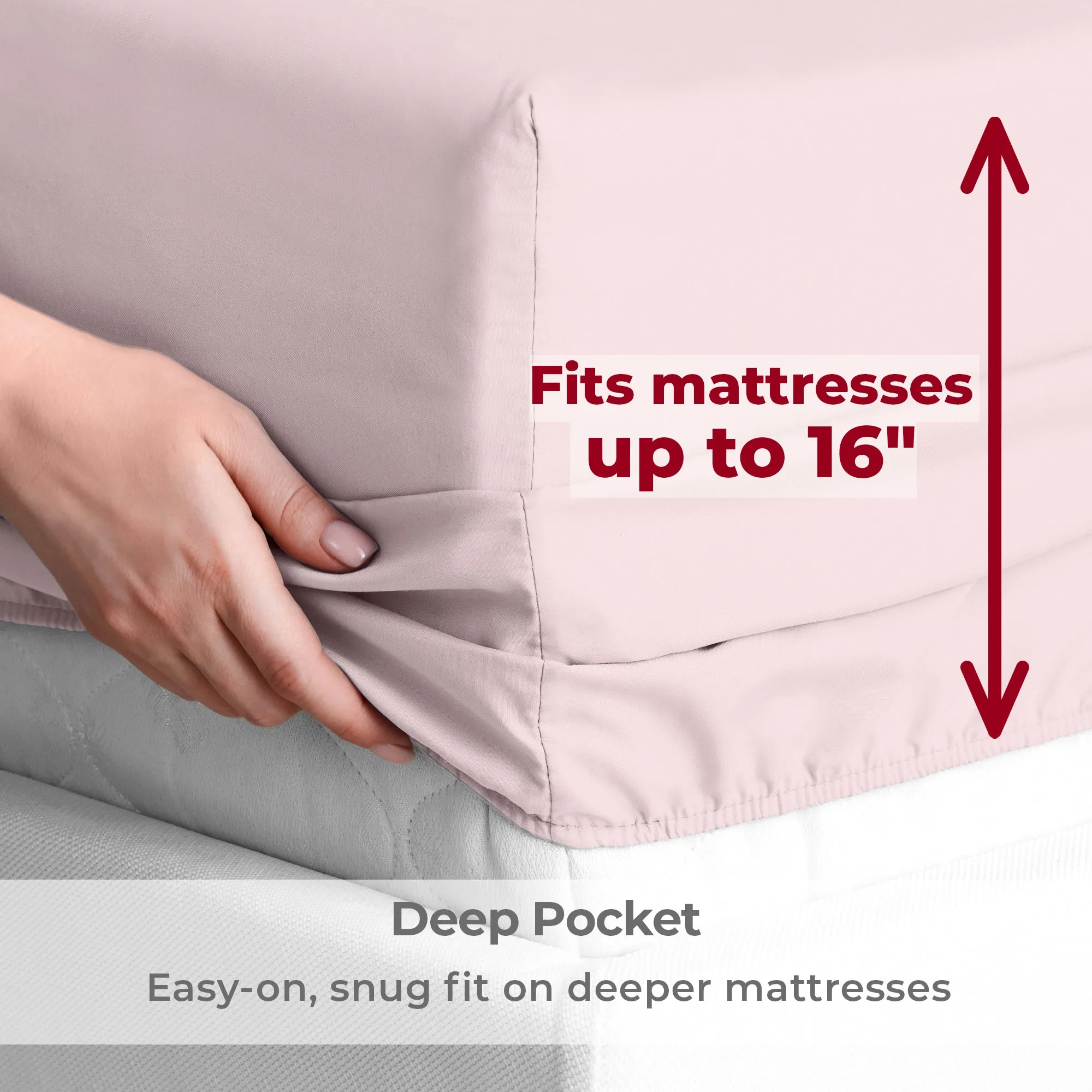 Iconic 6-Piece Microfiber Sheet Set (Light Colors)