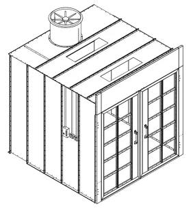 Industrial Paint Booth With Eco Doors 12' Wide x 9' High x 10' Deep (TF12910ED Series)