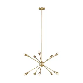 Jax 27 in. 10 Lights Chandelier Brushed Brass Finish