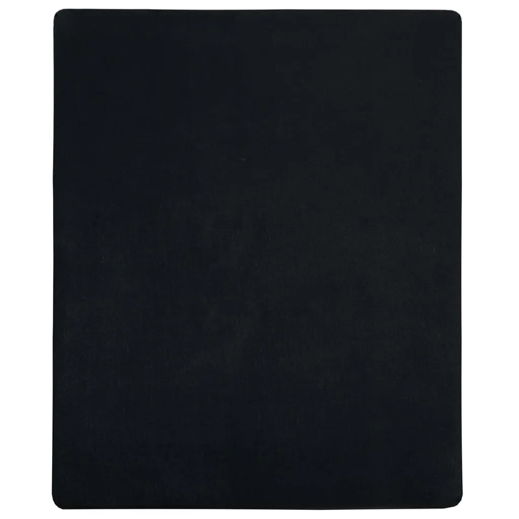 Jersey Fitted Sheets 2 pcs Black 90x200 cm Cotton