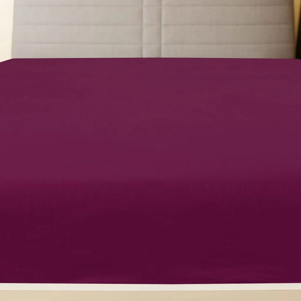 Jersey Fitted Sheets 2 pcs Bordeaux 100x200 cm Cotton