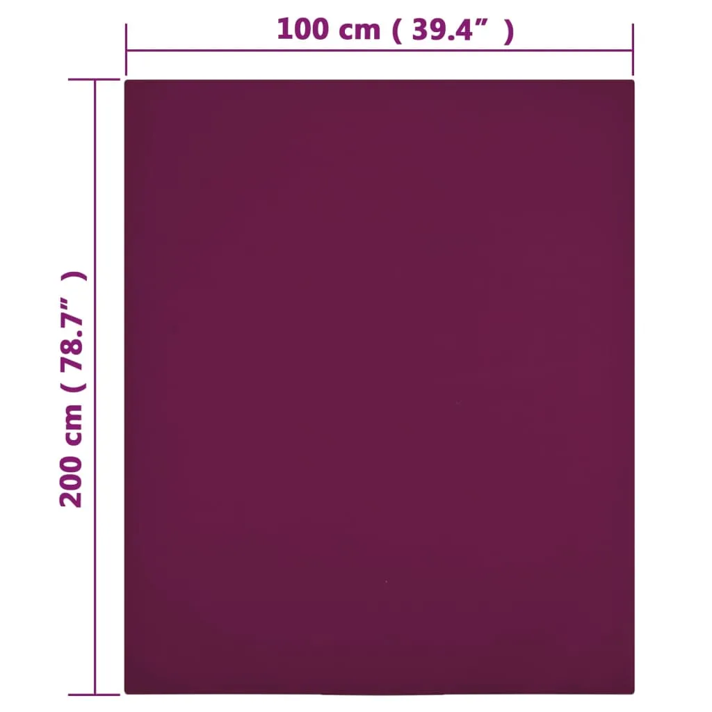 Jersey Fitted Sheets 2 pcs Bordeaux 100x200 cm Cotton