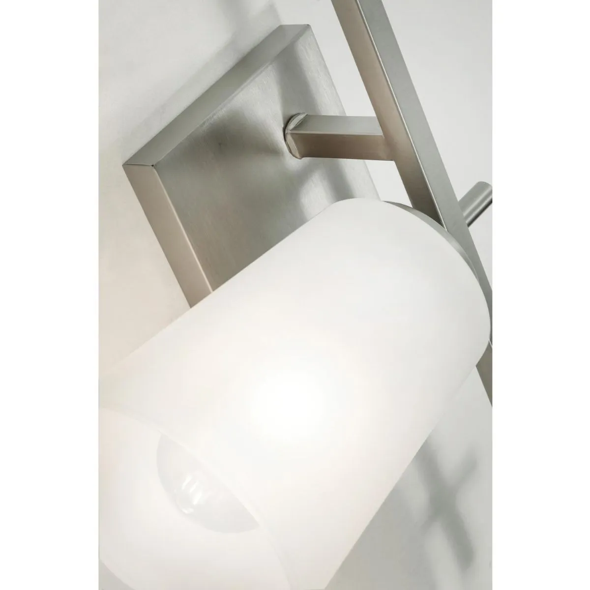 Joanna 32 in. 4 Lights Vanity Light Satin Nickel Finish White Shade