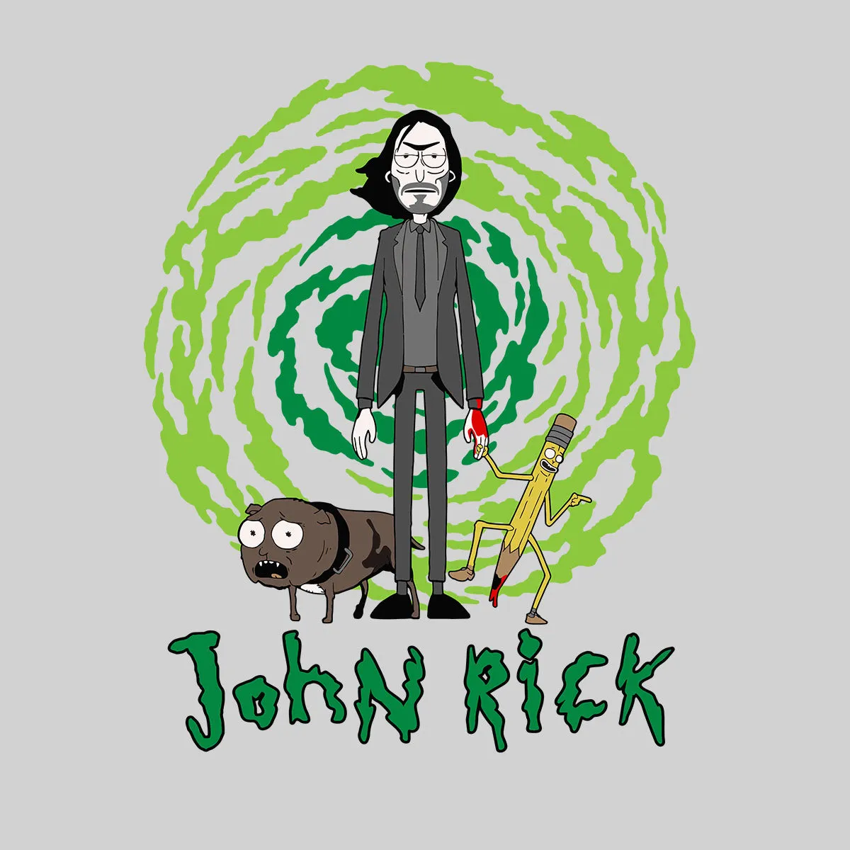 John Vick as a Rick t-shirt Rick and Morty Fan Gift John Vick Movie Lover