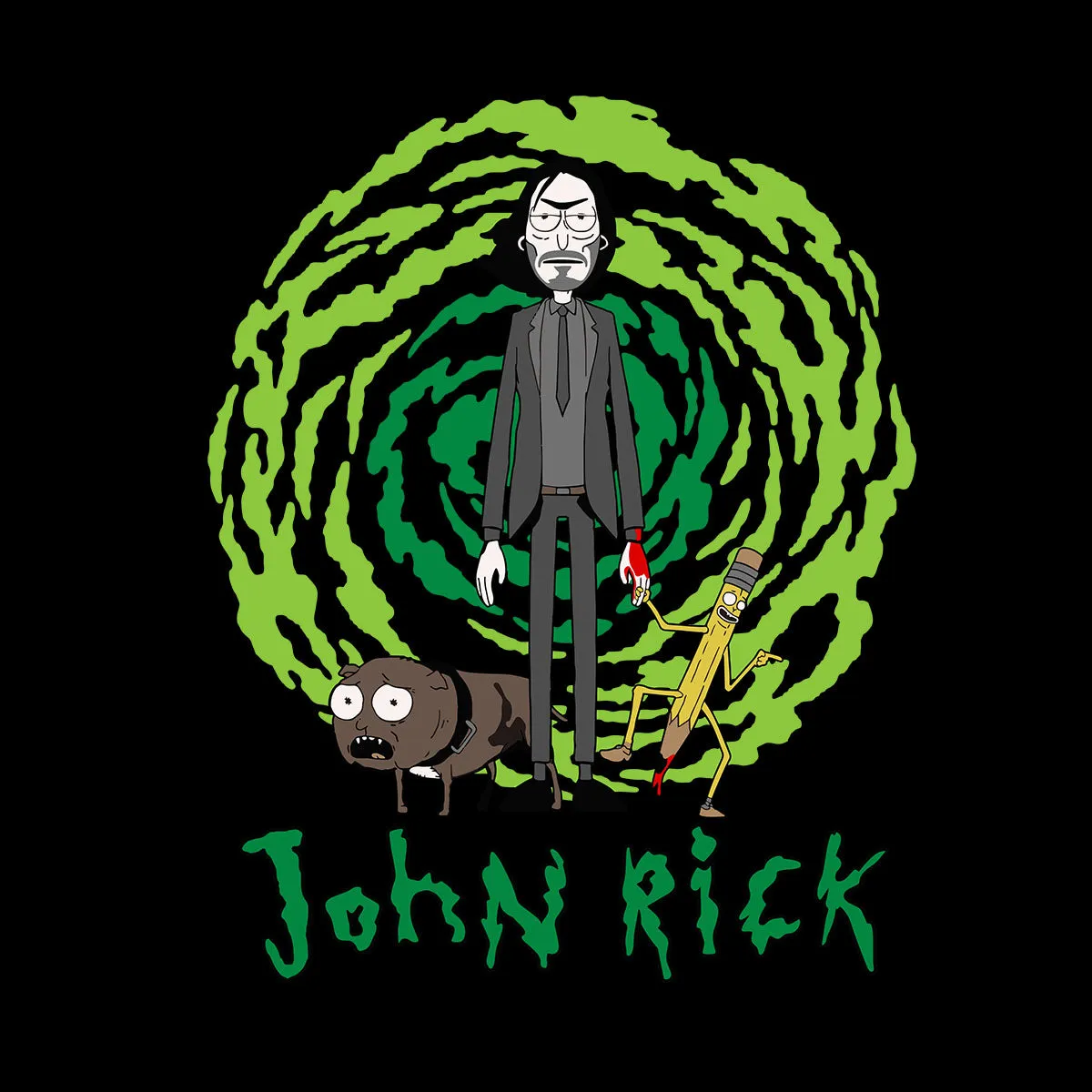 John Vick as a Rick t-shirt Rick and Morty Fan Gift John Vick Movie Lover