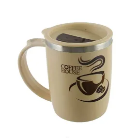 Kuber Industries Plastic Travel Mug - Beige, Cream