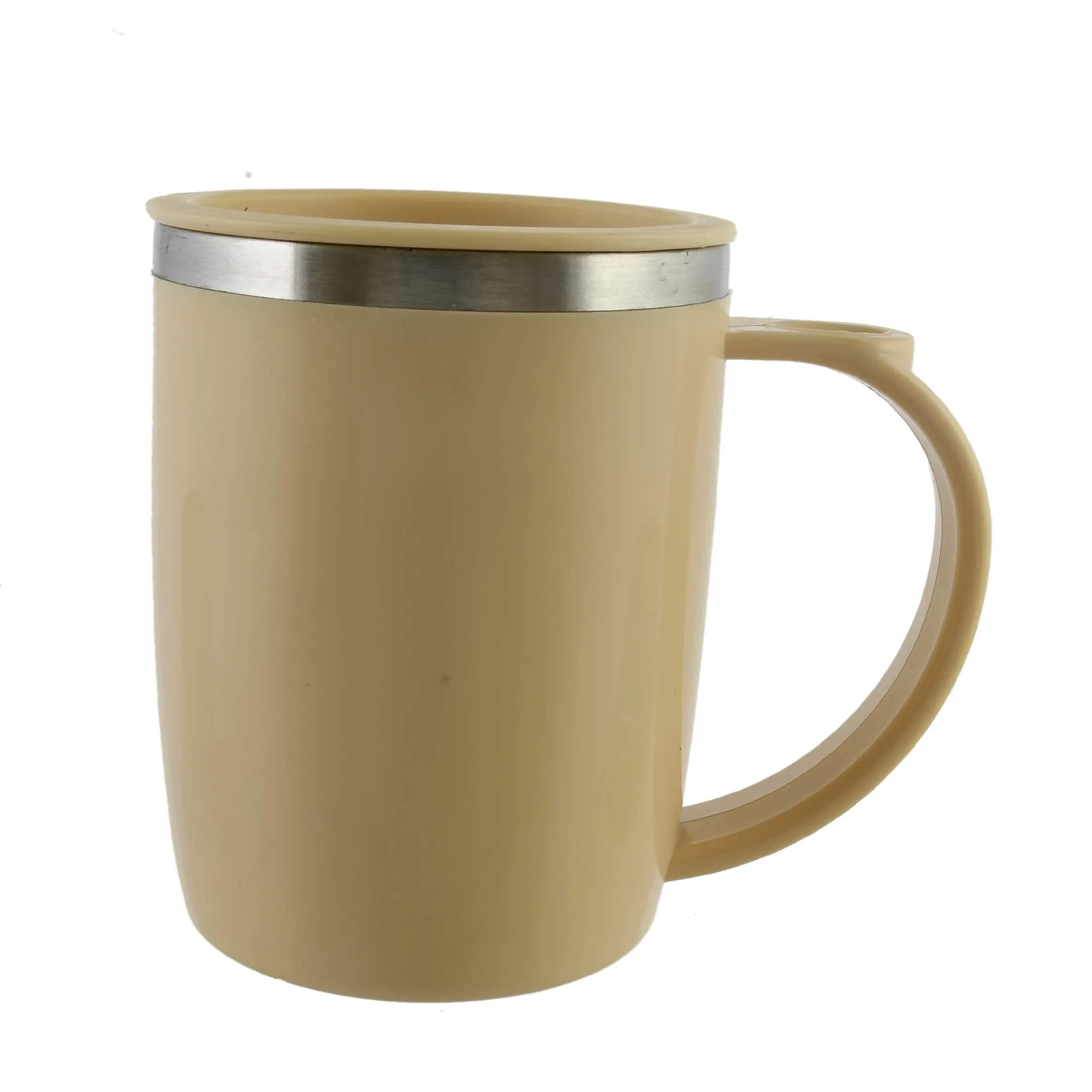 Kuber Industries Plastic Travel Mug - Beige, Cream