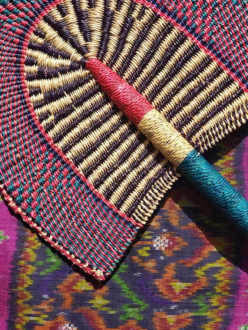 Large African Hand Woven Fan