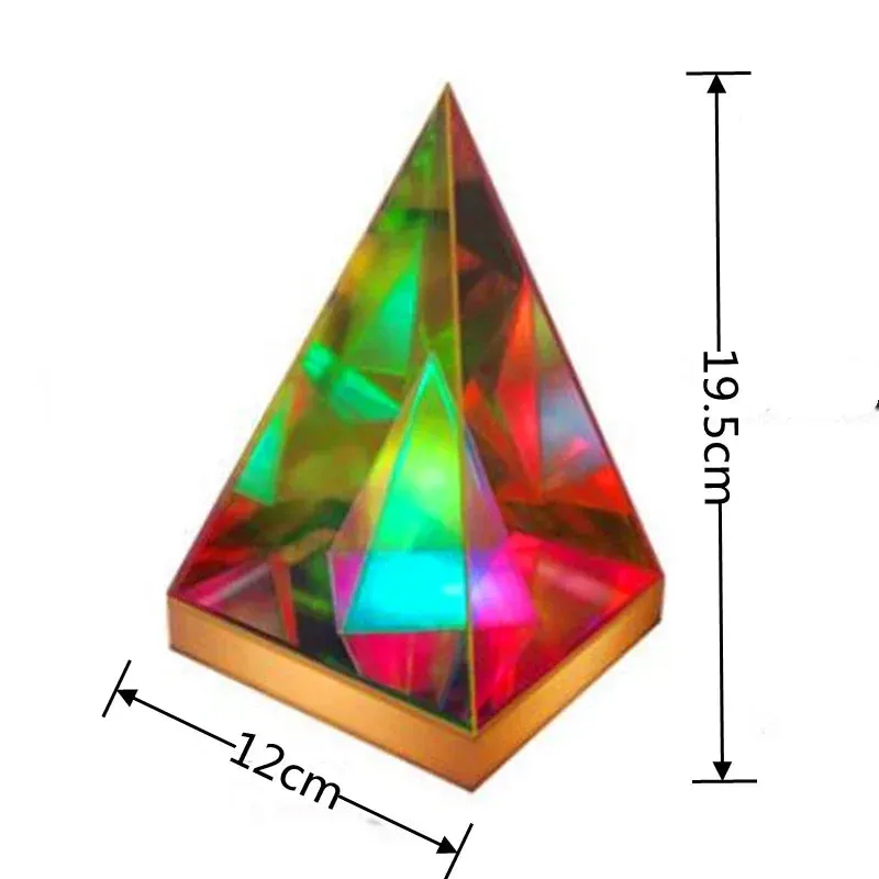 LED 3D Pyramid or  Cube Night Light RGB Dimmable Ambient Light Rechargeable Lamp.