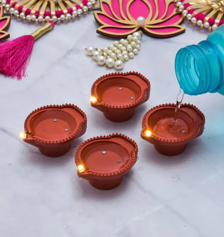 LED Light Water Sensor Diyas with, Ambient Lights