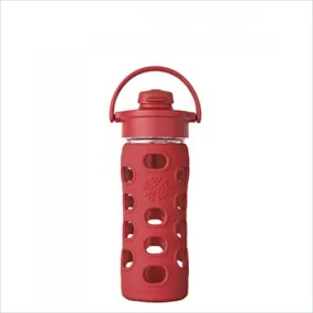 Lifefactory 12oz Flip Cap Glass Bottle in Red