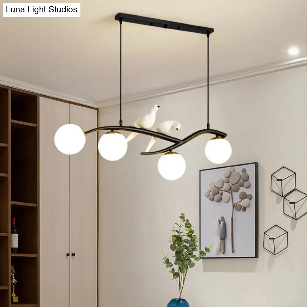 Linear Island Pendant Light with Modern Minimalist Design and Glass Shade for Dining Table - Stylish and Functional