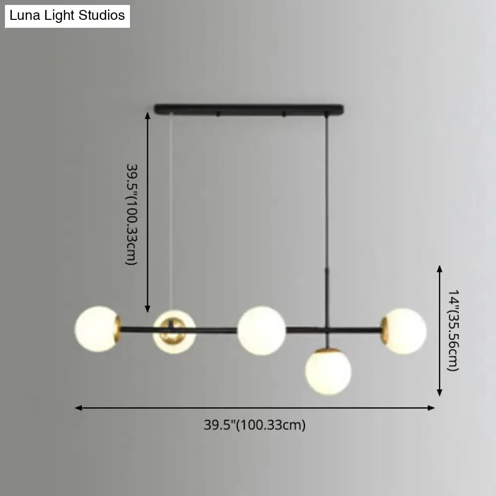 Linear Island Pendant Light with Modern Minimalist Design and Glass Shade for Dining Table - Stylish and Functional