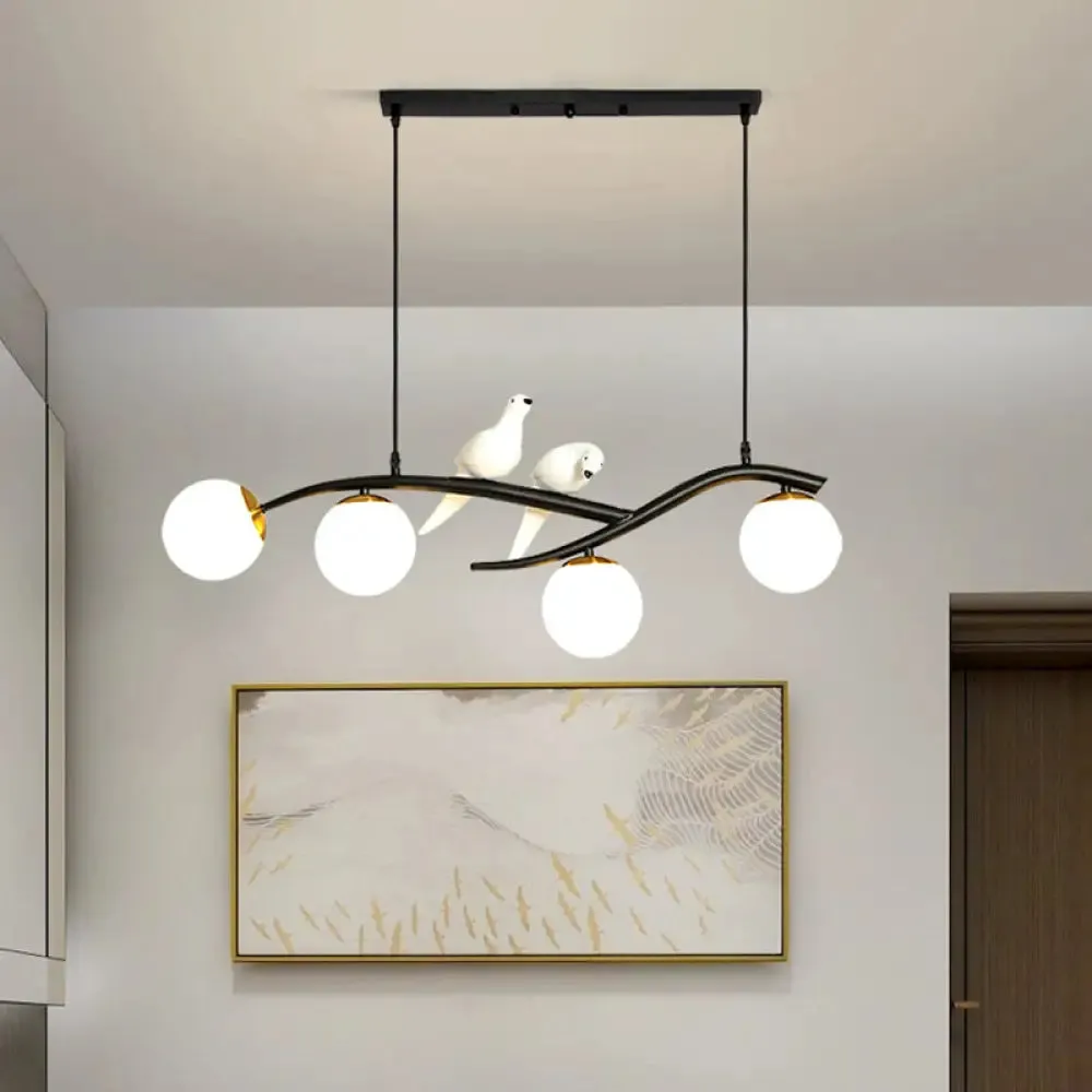 Linear Island Pendant Light with Modern Minimalist Design and Glass Shade for Dining Table - Stylish and Functional