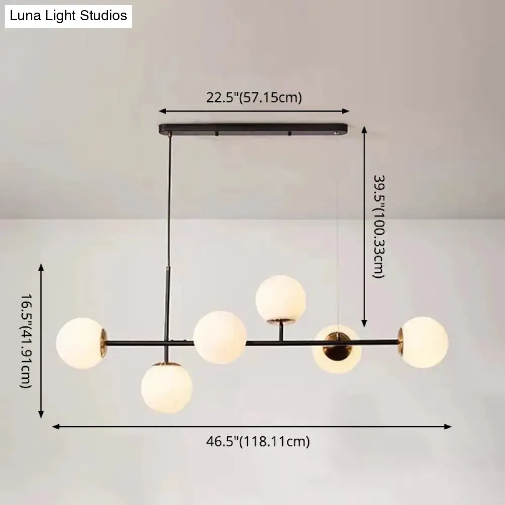 Linear Island Pendant Light with Modern Minimalist Design and Glass Shade for Dining Table - Stylish and Functional