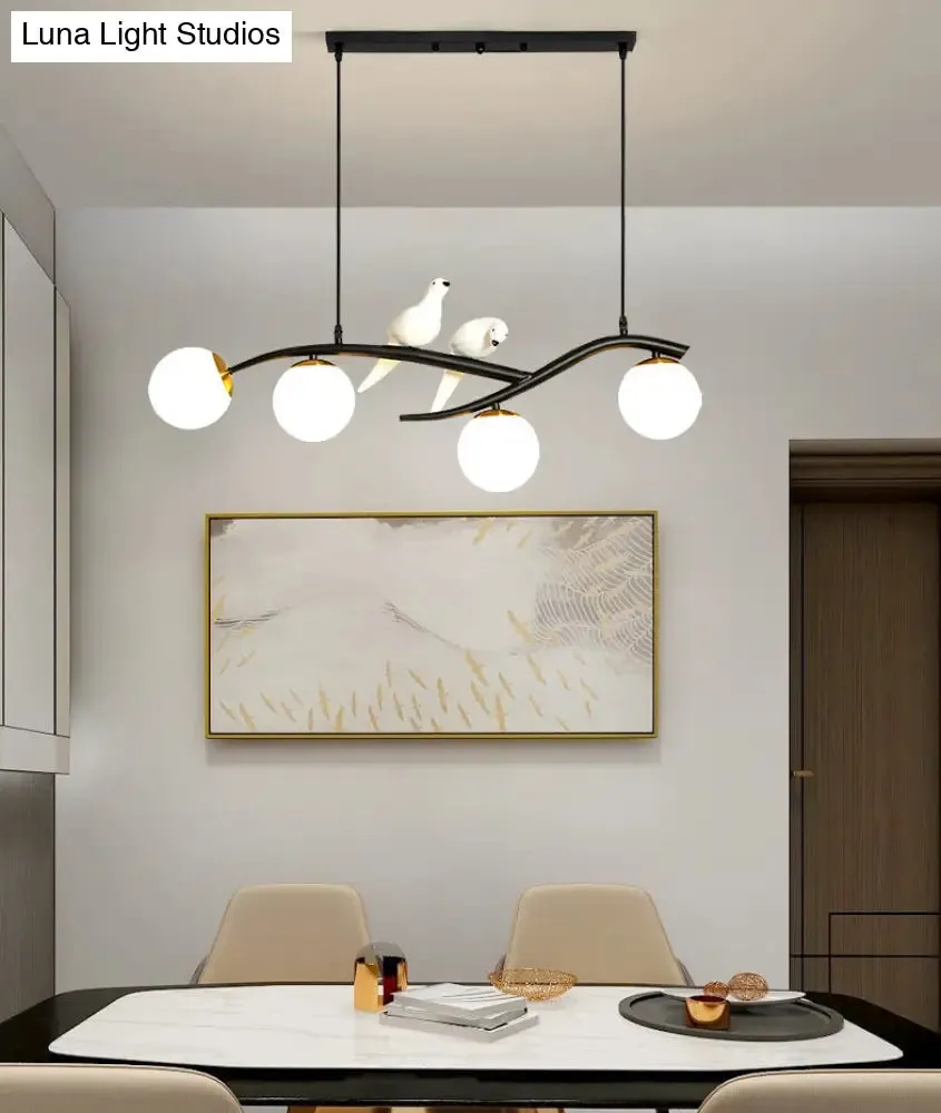 Linear Island Pendant Light with Modern Minimalist Design and Glass Shade for Dining Table - Stylish and Functional