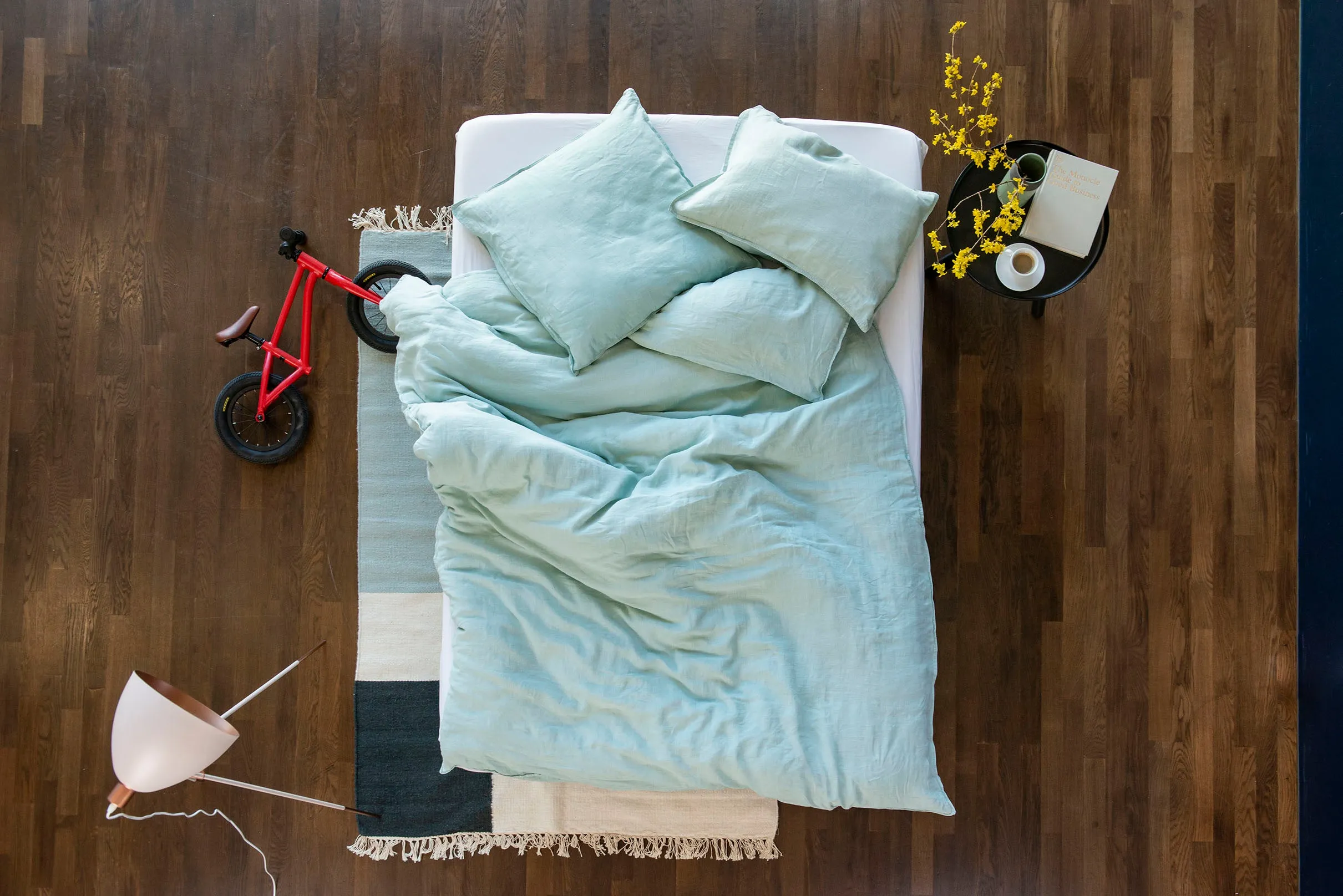 linen bed sheets - linus - mint