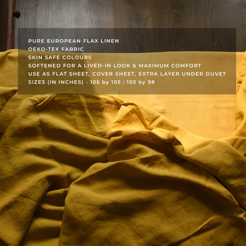 Linen Flat Bedsheet | Eldora Yellow