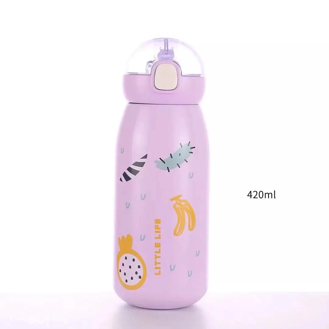 Little Classic With Fancy Steel Sipper Water-Bottle (Multi Colours,550mL)