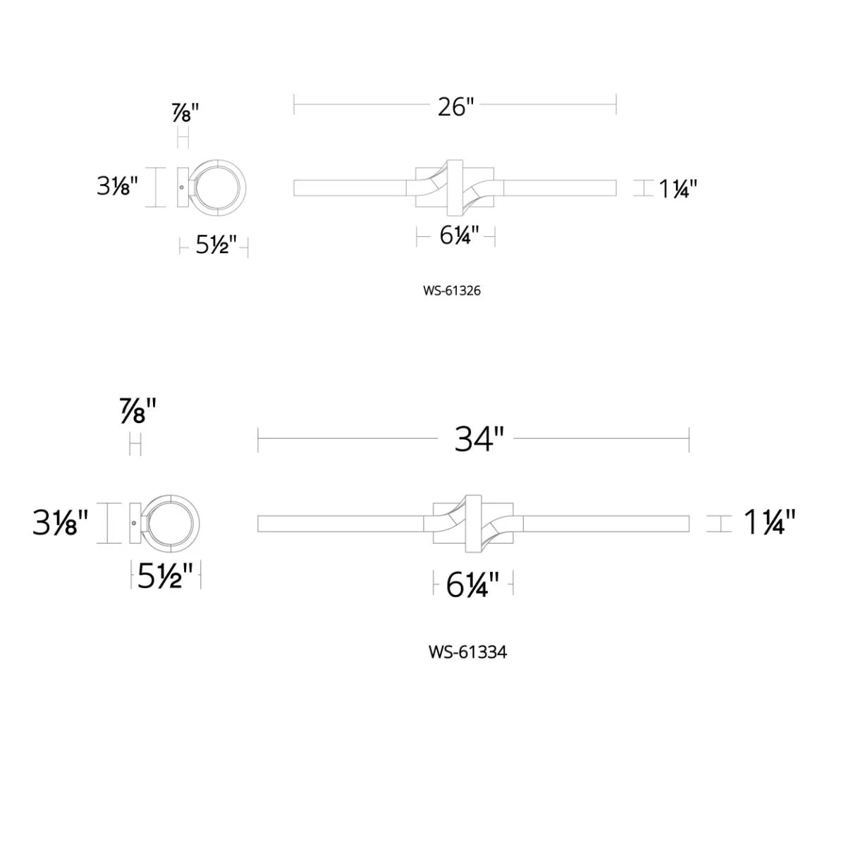 Loophole 34 in. LED Bath Bar 3500K Black finish