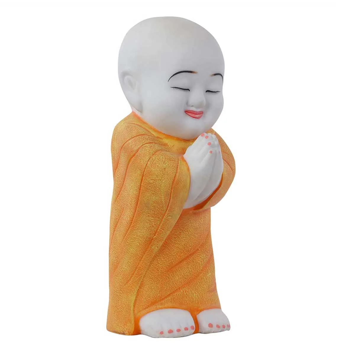 Lord Namaste Monk Made of Marble Dust - 7.5 x 9.5 x 22 Inch, 4 Kg