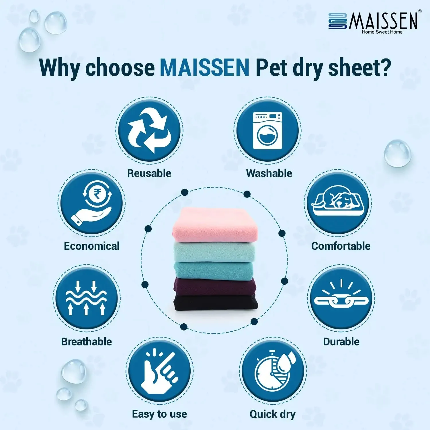 Maissen Pet Dry Sheet  Coral